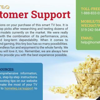 HOMETEQ Customer Support Card